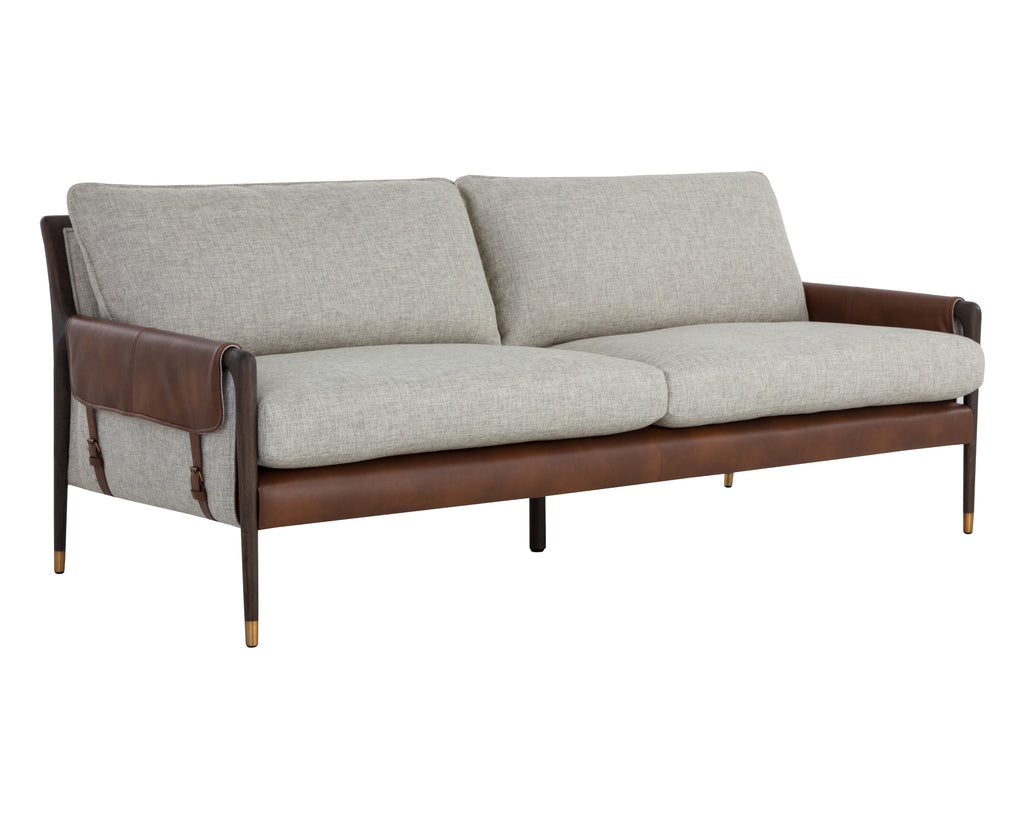 Mauti Sofa - Brown - Vault Fog / Bravo Cognac | Sunpan Furniture - 110574