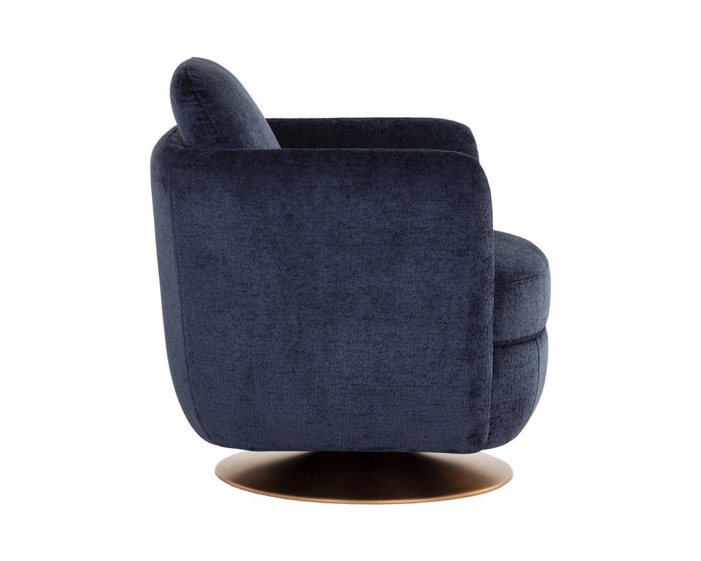 Gilley Swivel Lounge Chair - Bergen Navy | Sunpan Furniture - 109310