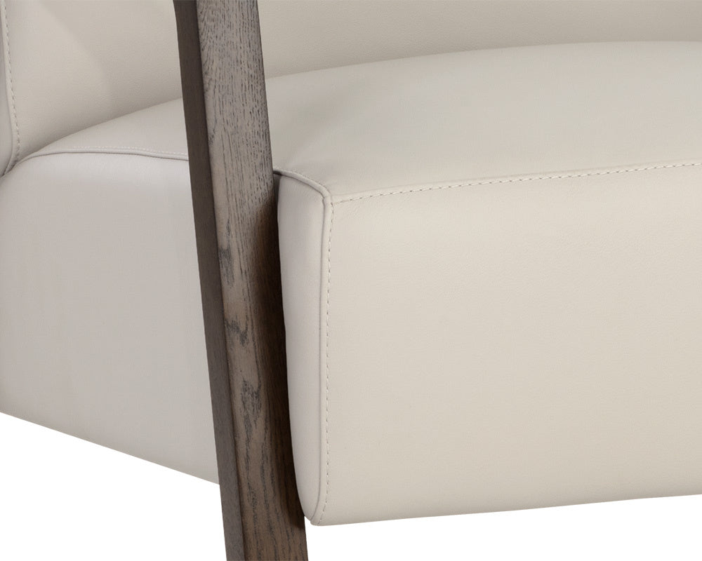 Neymar Lounge Chair - Linea Light Grey Leather | Sunpan Furniture - 107703