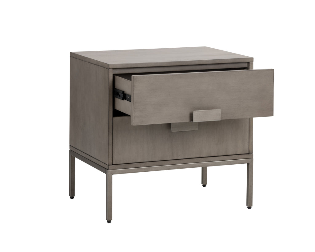 Jade Nightstand - Antique Silver - Ash Grey | Sunpan Furniture - 104100