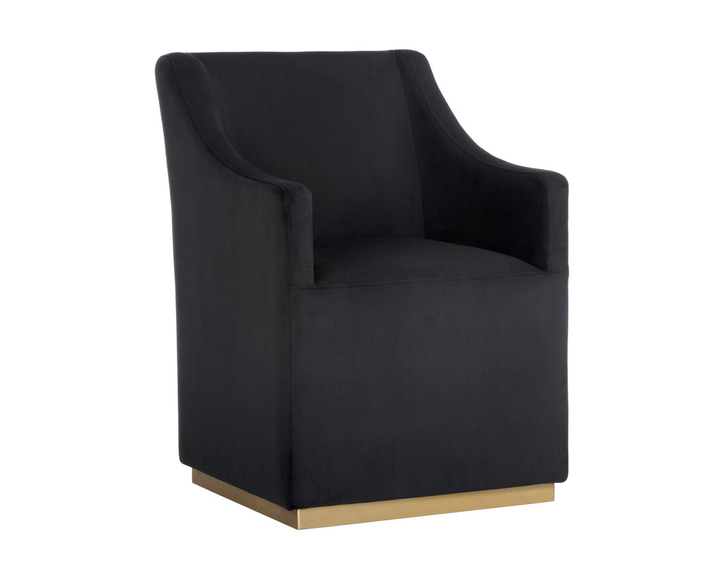 Zane Wheeled Lounge Chair - Abbington Black | Sunpan Furniture - 104982