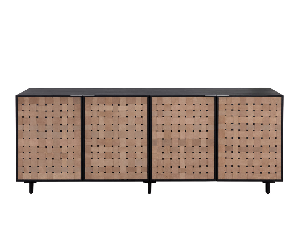 Omari Sideboard - Large - Suede Light Tan Leather | Sunpan Furniture - 110770