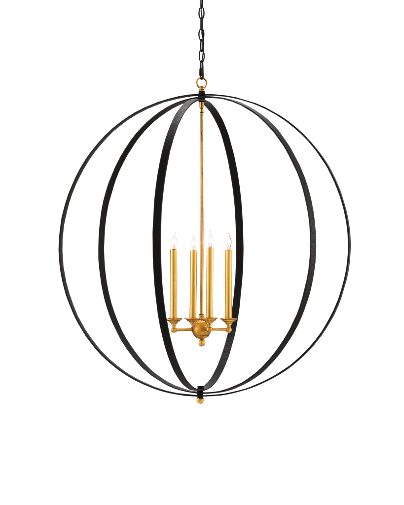 Currey & Co Ogden Black Orb Chandelier | 9000-0238