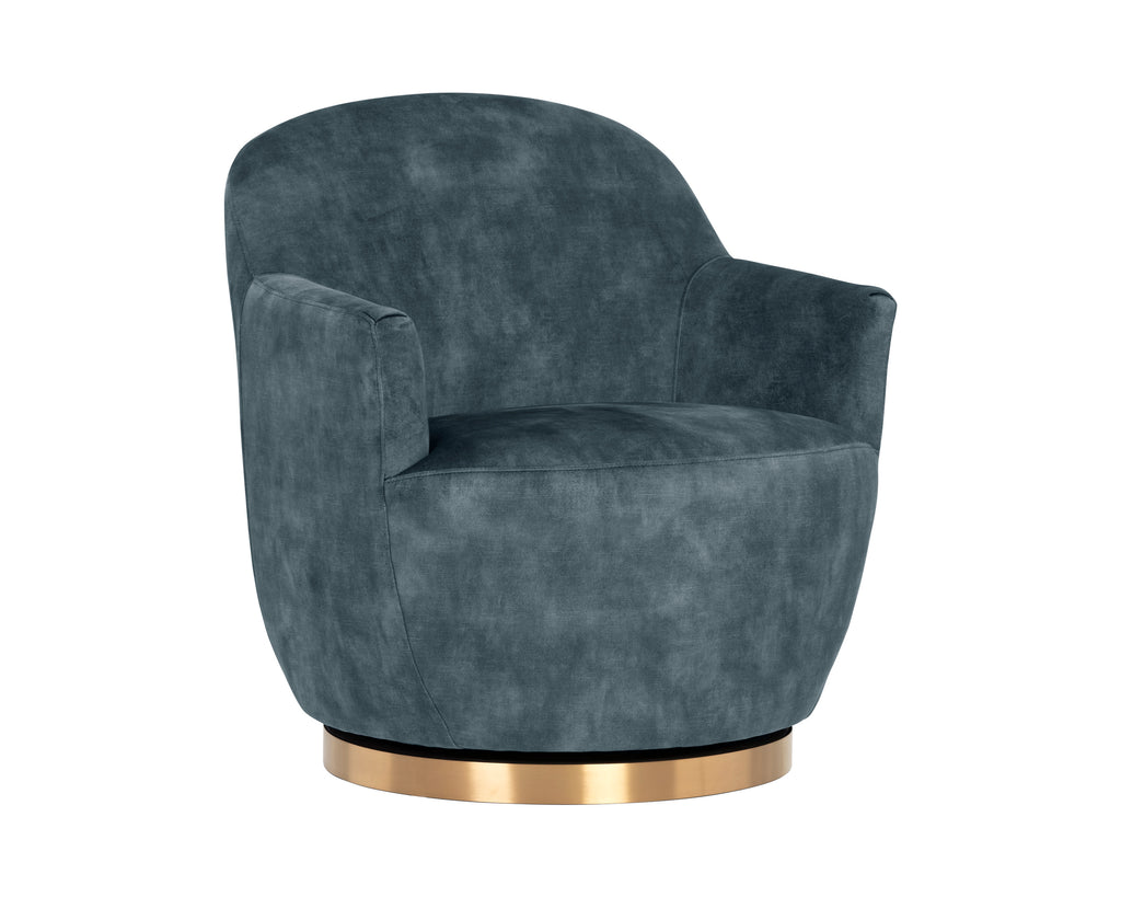 Casey Swivel Lounge Chair - Nono Petrol | Sunpan Furniture - 106595