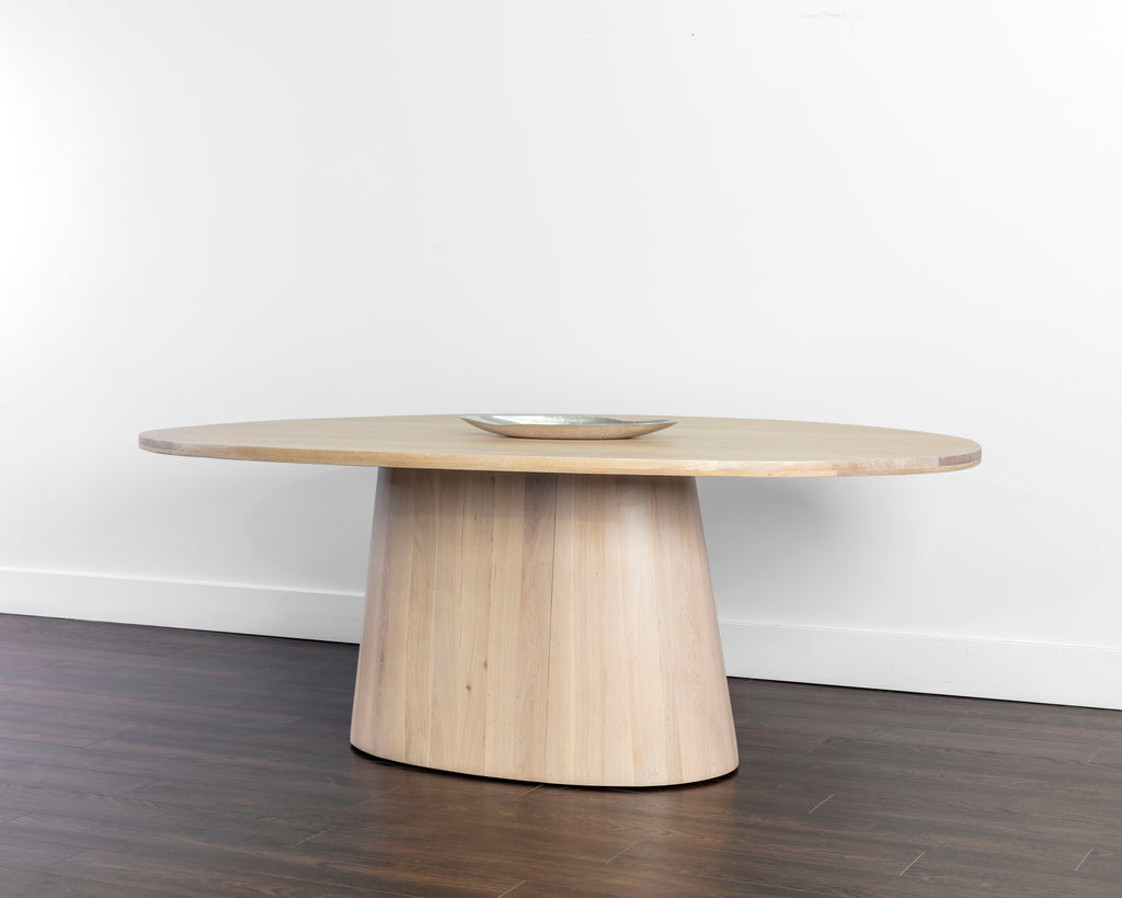 Elina Dining Table - Oval - Light Oak - 84" | Sunpan Furniture - 111024