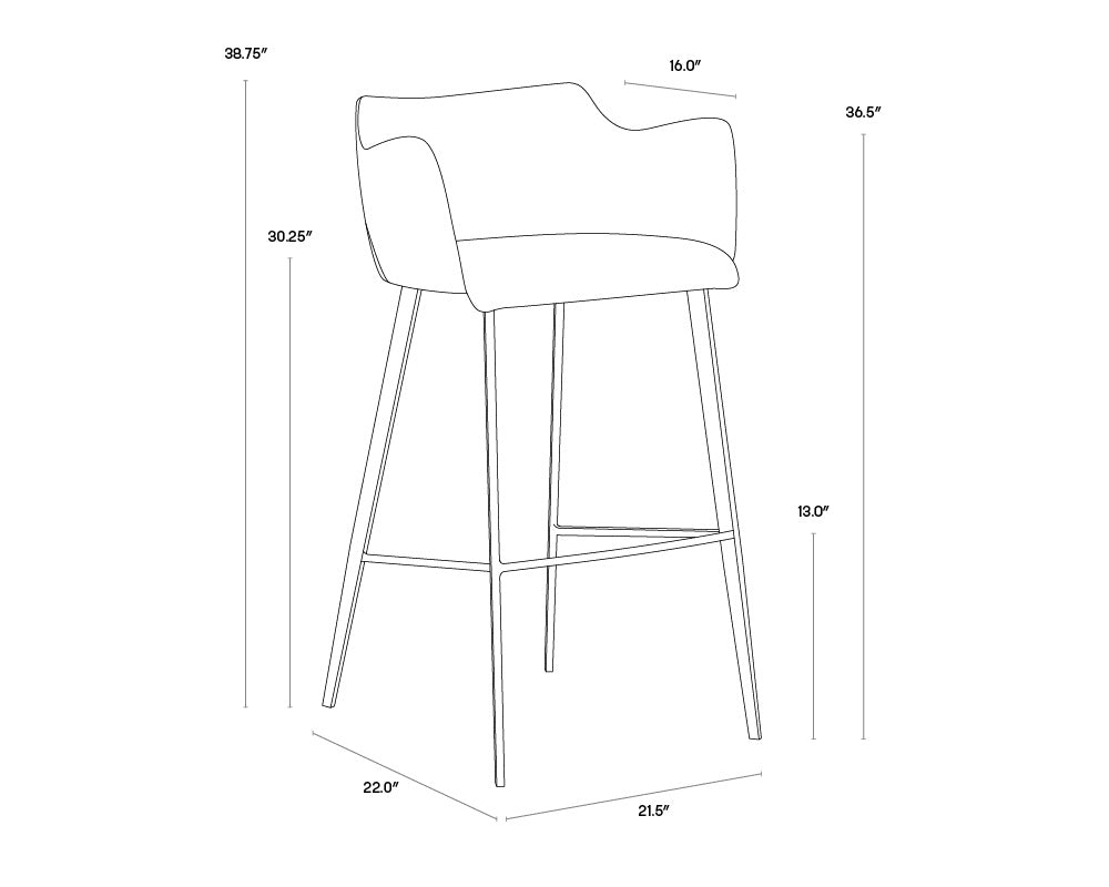 Griffin Barstool - Town Grey / Roman Grey | Sunpan Furniture - 103244