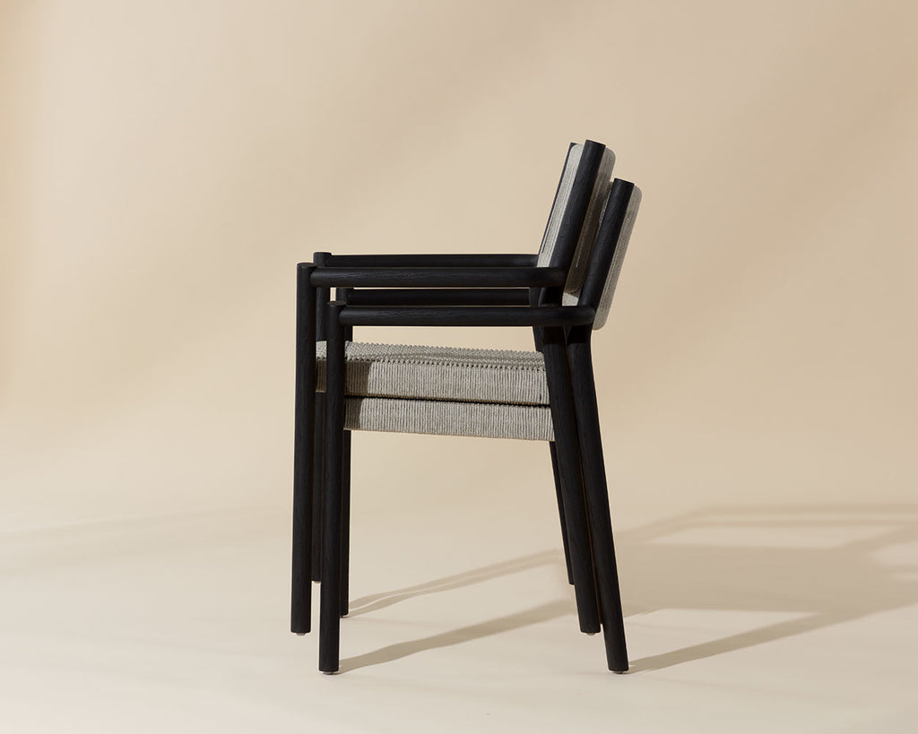 Kavala Stackable Dining Armchair - Charcoal | Sunpan Furniture - 111559