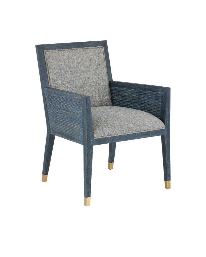 Currey & Co Santos Vintage Navy Armchair, Barrett Dusk | 7000-0852