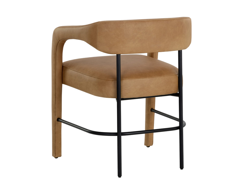 Mavia Dining Armchair - Ludlow Sesame Leather | Sunpan Furniture - 111453