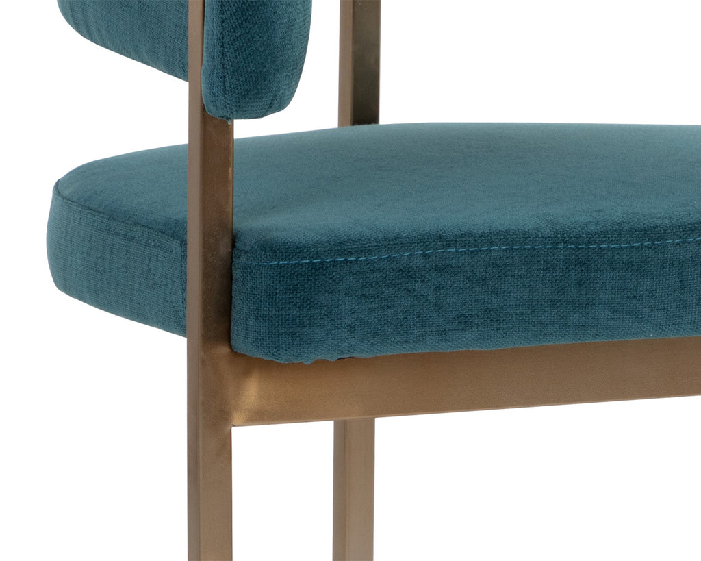 Marris Dining Armchair - Gold - Danny Teal | Sunpan Furniture - 109049