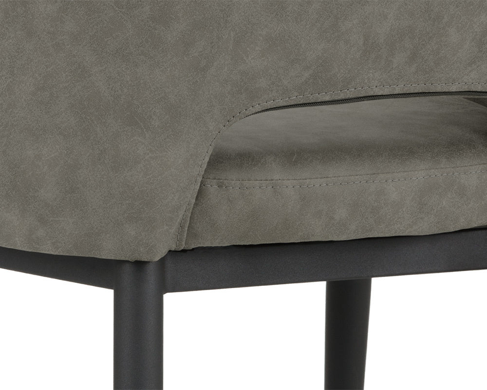 Thatcher Dining Armchair - Black - Antique Grey | Sunpan Furniture - 102743