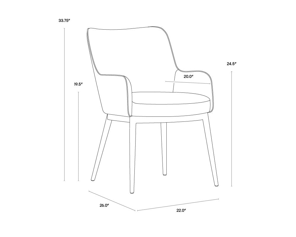 Franklin Dining Armchair - Vintage Black | Sunpan Furniture - 102355