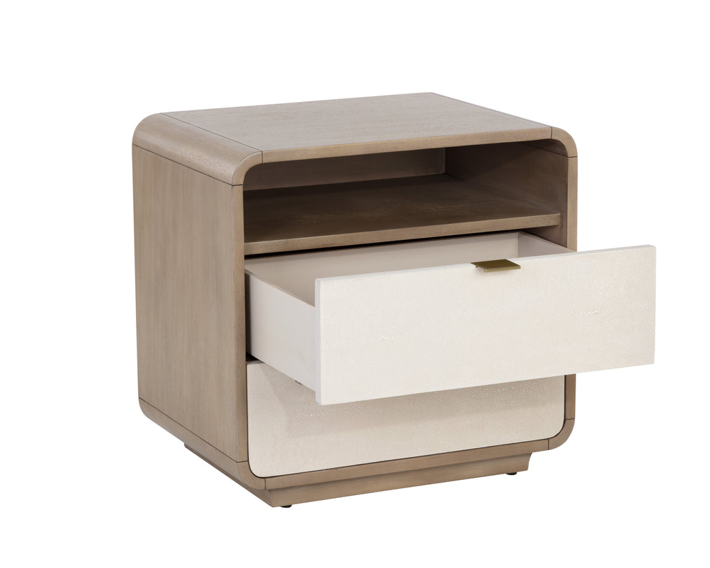 Kayden Nightstand - Oyster Shagreen | Sunpan Furniture - 107821