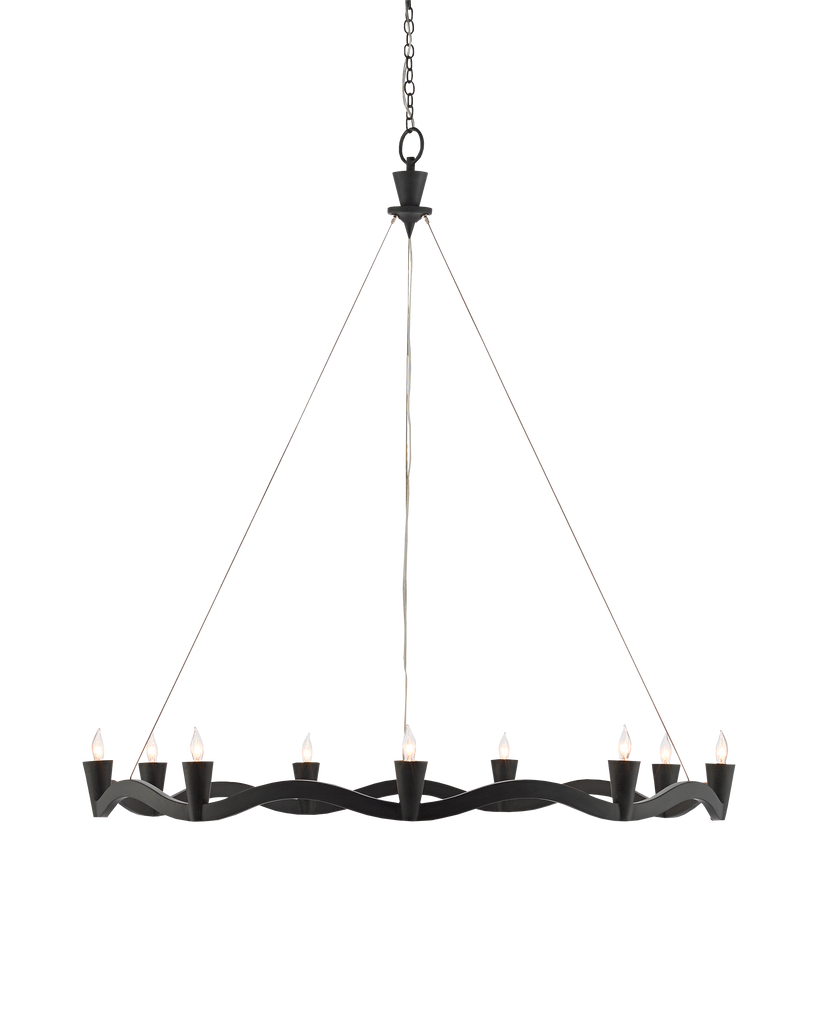 Currey & Co Serpentina Black Chandelier | 9000-0461