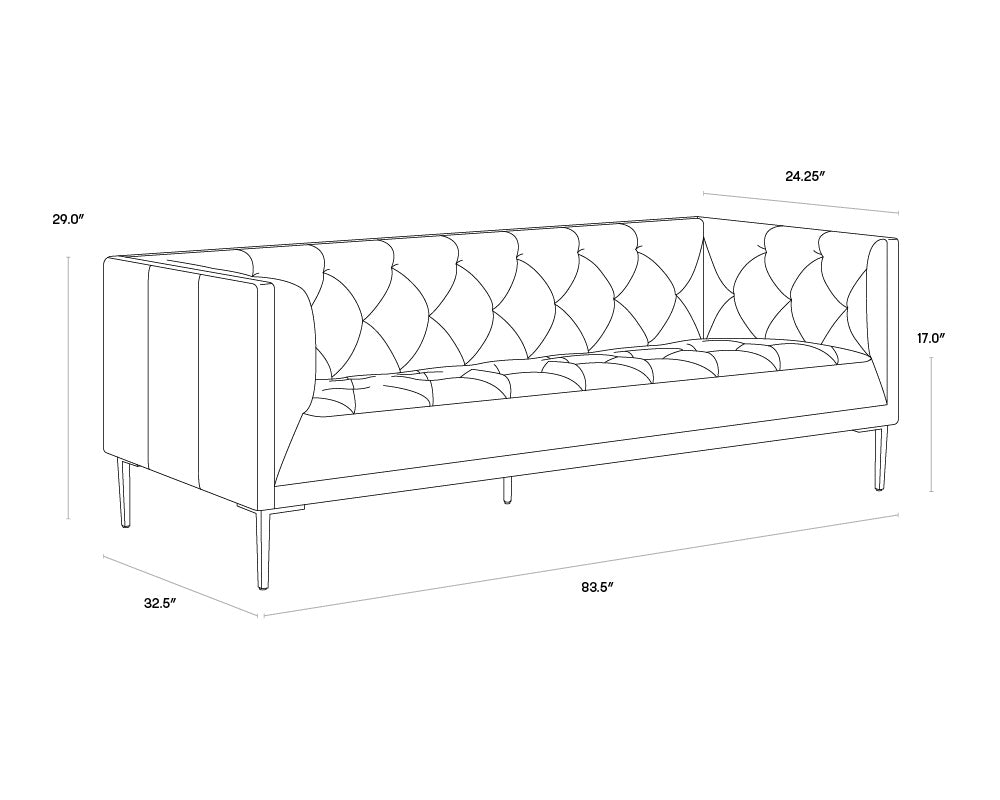 Westin Sofa - Vintage Peacock Leather | Sunpan Furniture - 104113