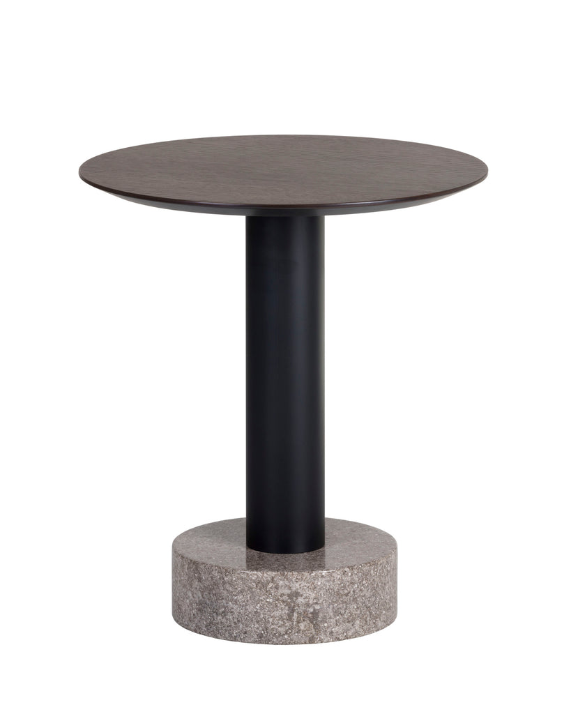 Monaco End Table - Black - Grey Marble / Raw Umber | Sunpan Furniture - 104630