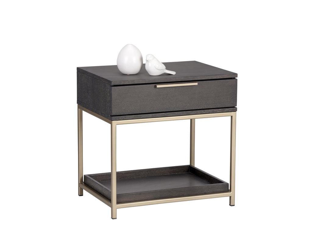 Rebel Nightstand - Small - Gold - Charcoal Grey | Sunpan Furniture - 104606