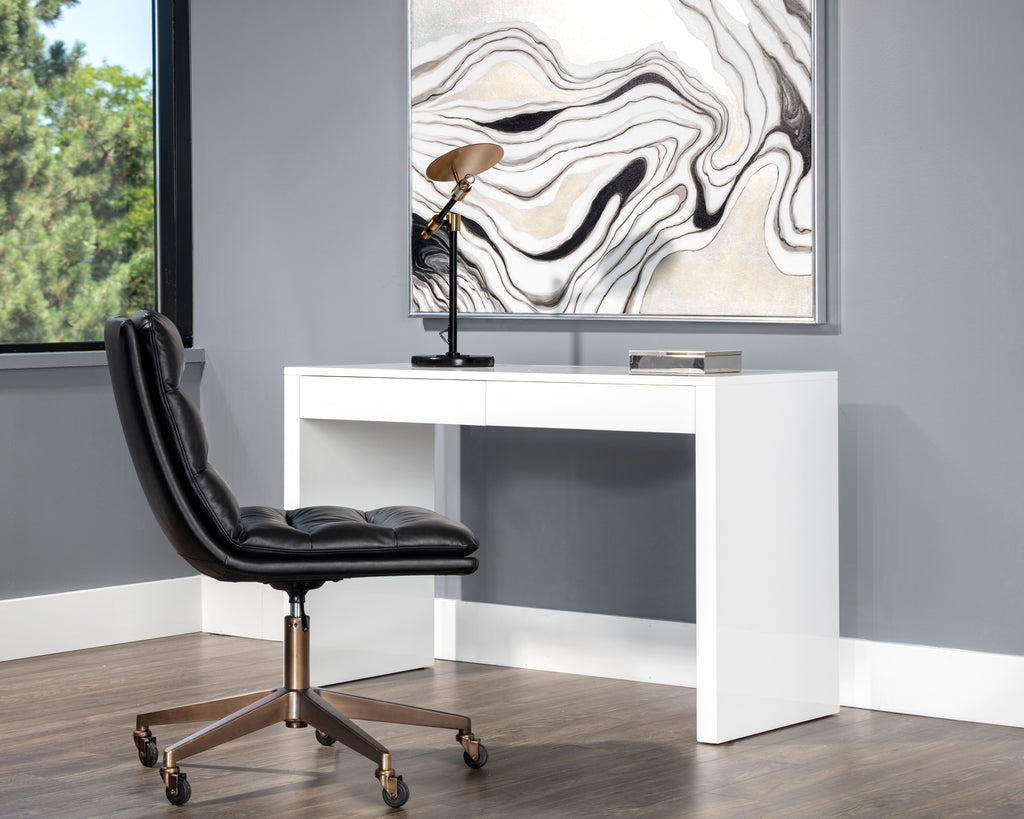 Dutad Desk - High Gloss White | Sunpan Furniture - 106901