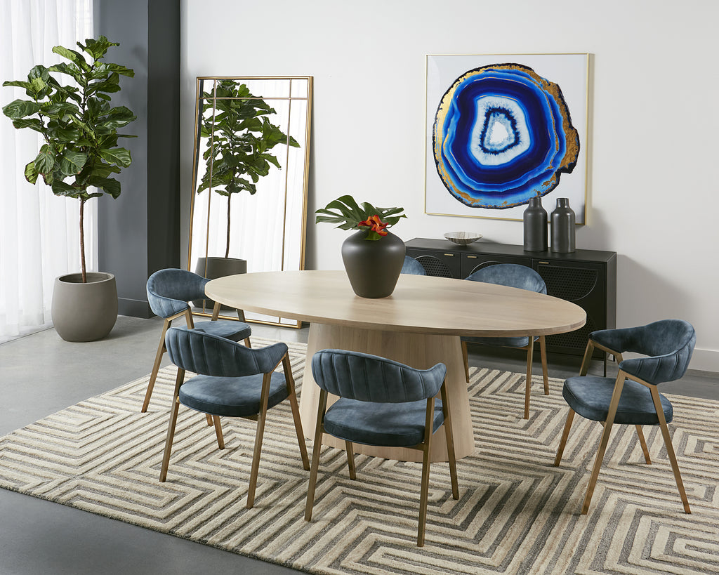 Elina Dining Table - Oval - Light Oak - 84" | Sunpan Furniture - 111024