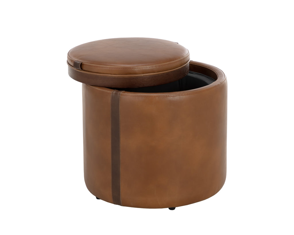 Borelli Storage Ottoman - Tobacco Tan / Autumn Chestnut | Sunpan Furniture - 109905