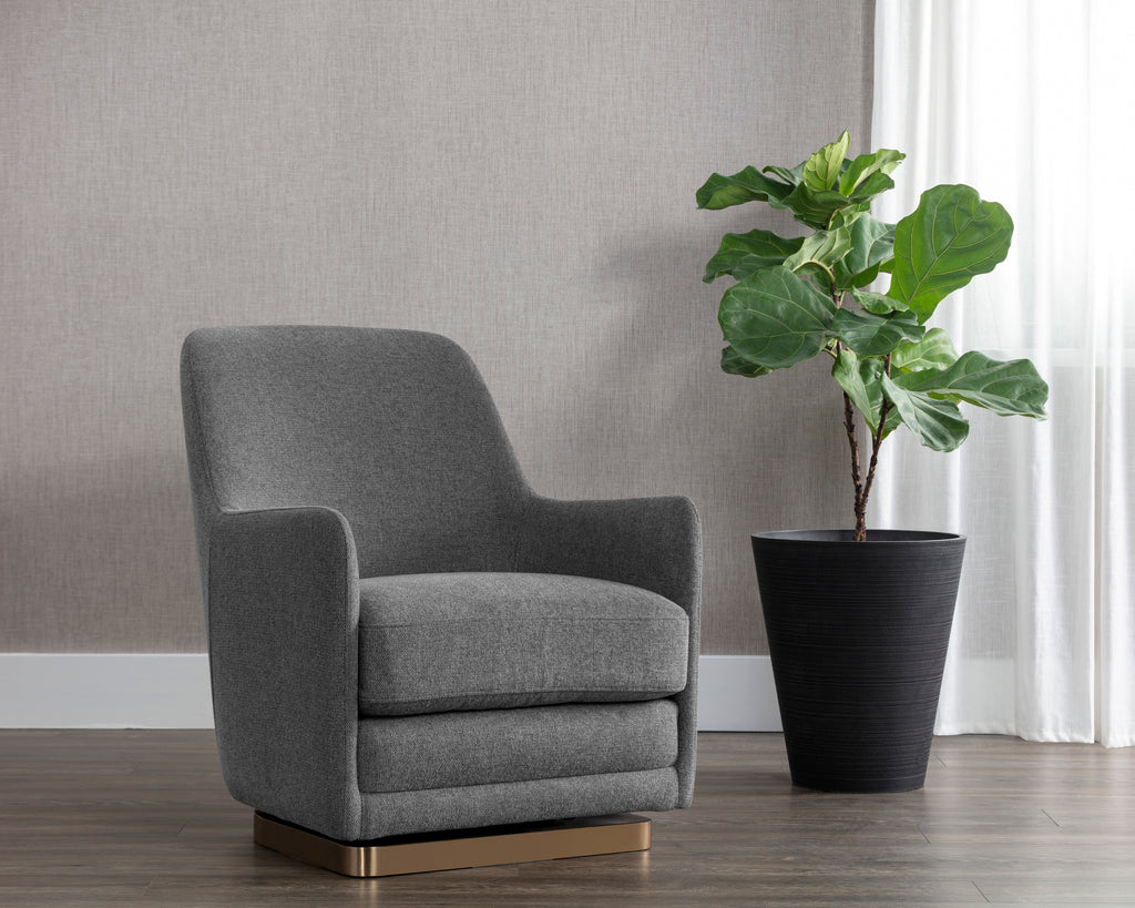 Marcela Swivel Lounge Chair - Belfast Koala Grey | Sunpan Furniture - 108046