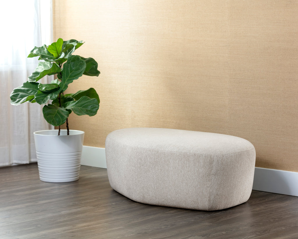 Soraya Ottoman - Dove Cream | Sunpan Furniture - 107453