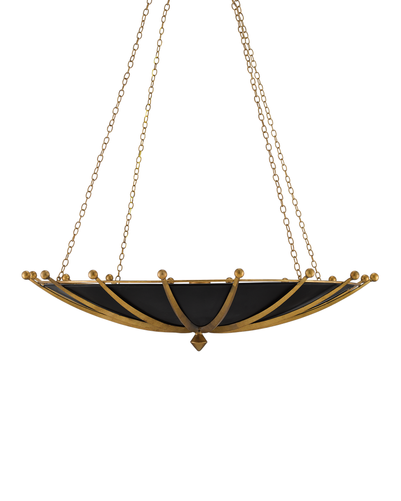 Currey & Co Fontaine Black & Gold Chandelier | 9000-0319