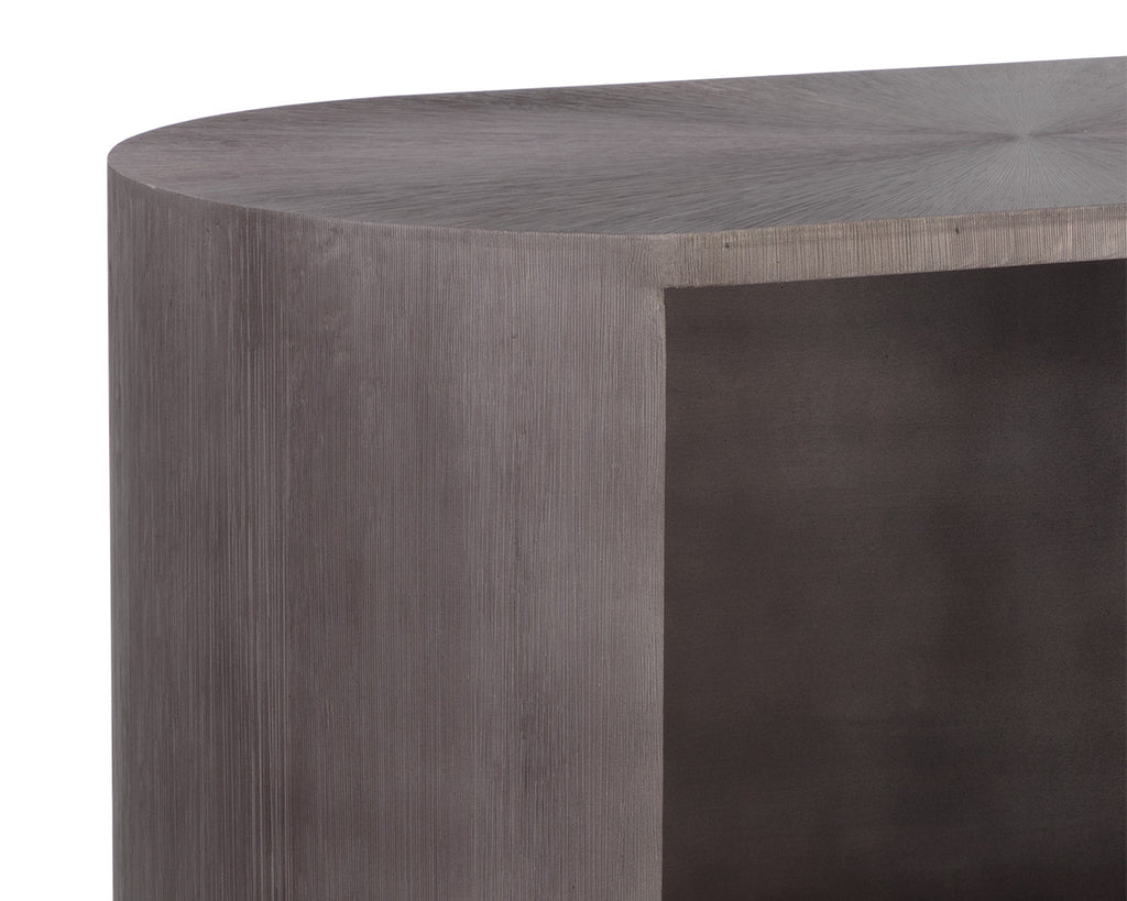 Siena Nightstand - Oval - Gunmetal | Sunpan Furniture - 110365