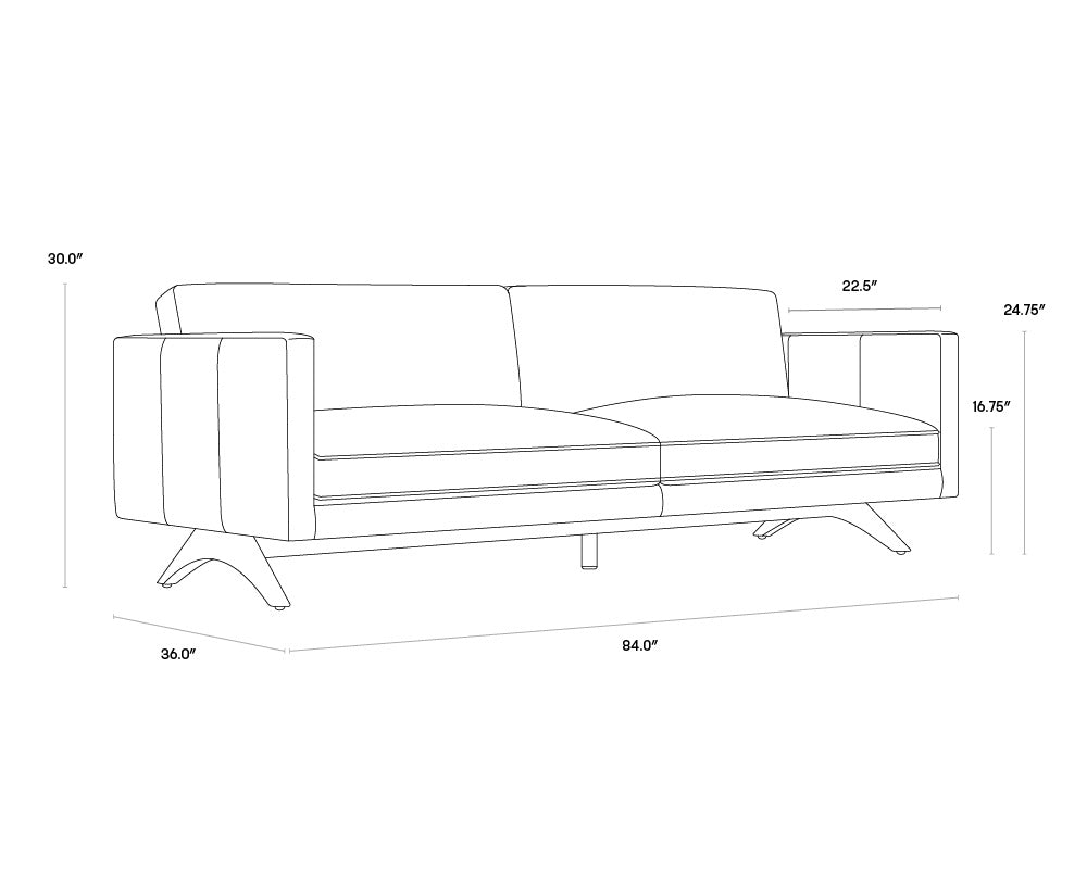 Rogers Sofa - Cortina Ink Leather | Sunpan Furniture - 110581