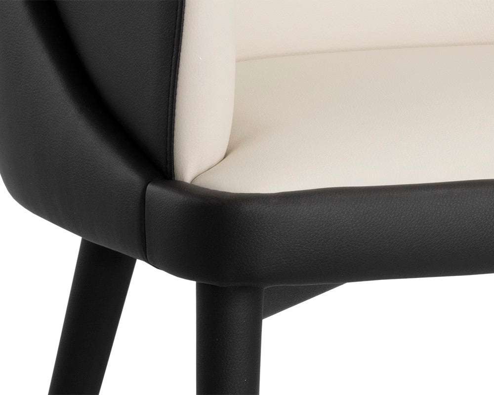 Hagan Dining Armchair - Dillon Cream / Dillon Black | Sunpan Furniture - 105167