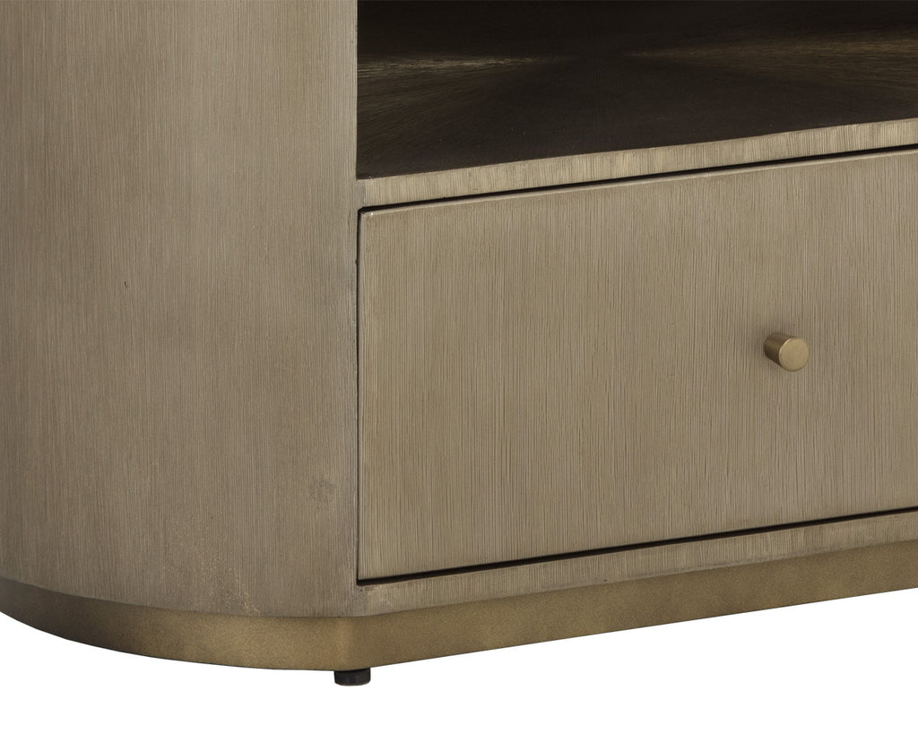 Siena Nightstand - Oval - Antique Brass | Sunpan Furniture - 110364