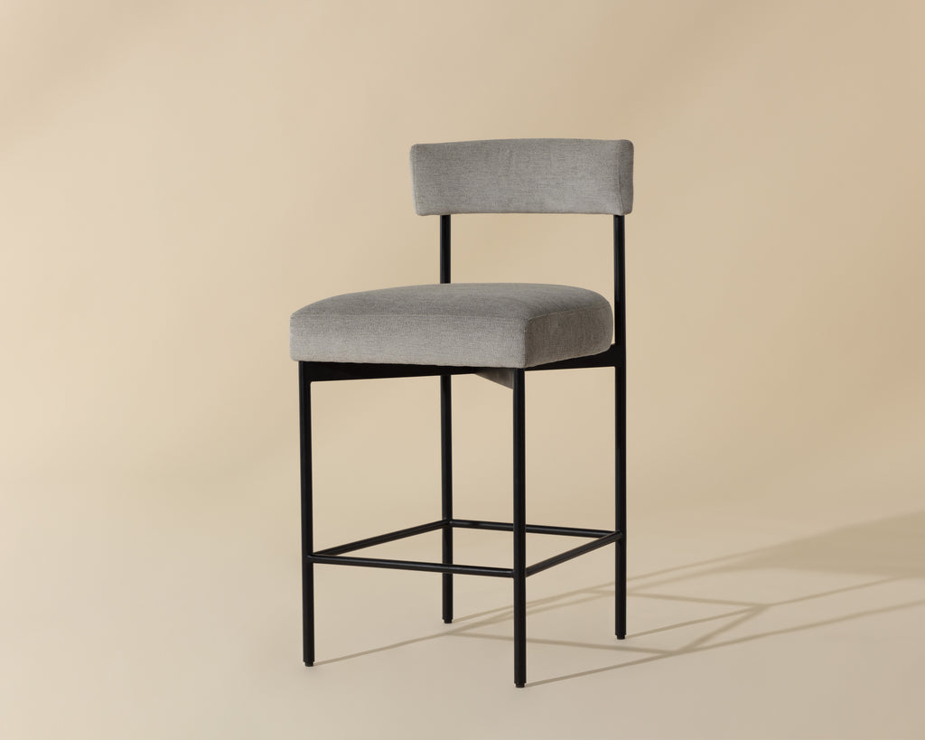 Seneca Counter Stool - Black - Polo Club Stone | Sunpan Furniture - 106514