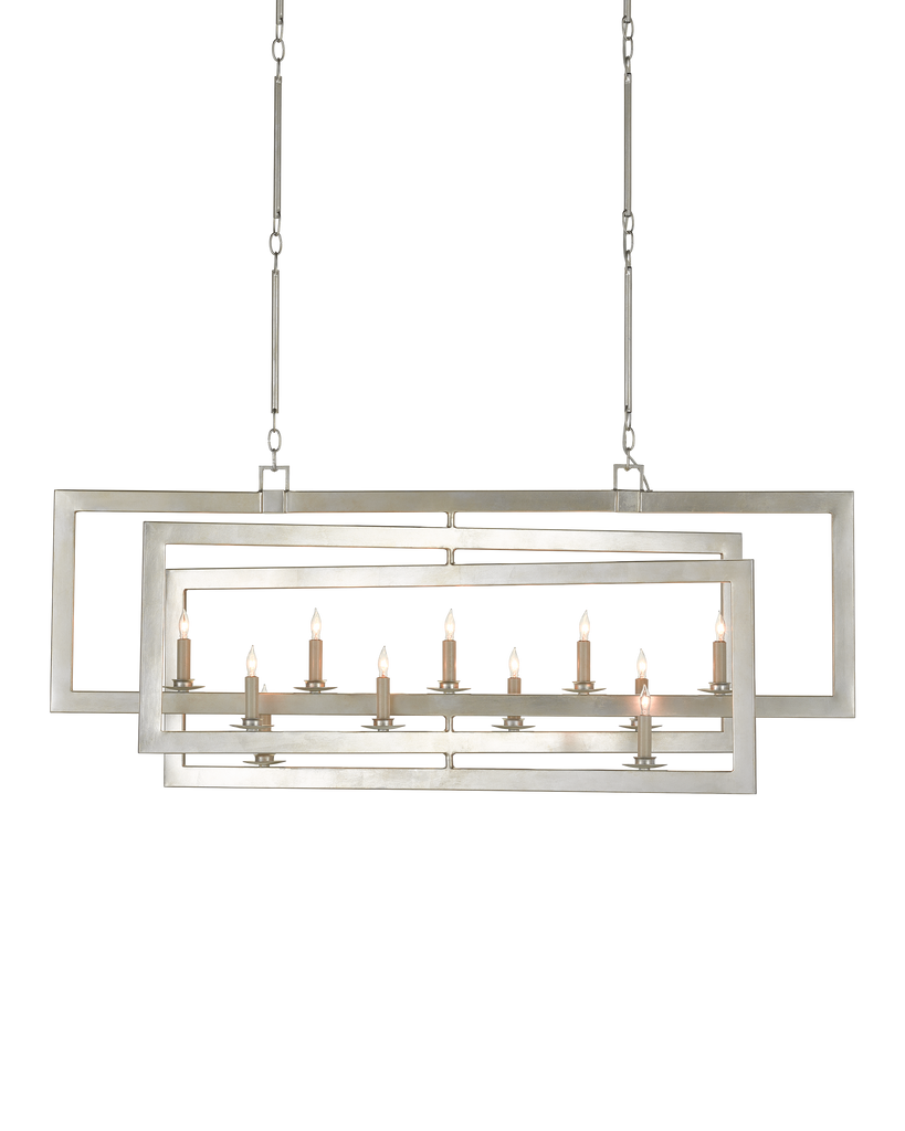 Currey & Co Middleton Silver Rectangular Chandelier | 9000-0634