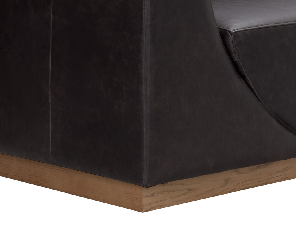 Anakin Sofa - Light Oak - Tuscany Warm Black Leather | Sunpan Furniture - 111216