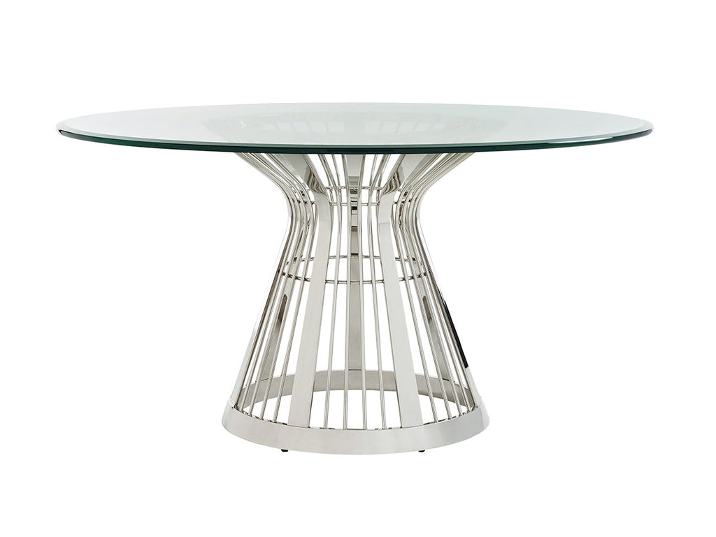 Riviera Stainless Dining Table With 60 Inch Glass Top | Lexington - 01-0732-875-60C