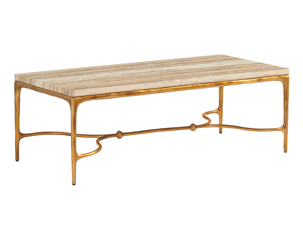 Menlo Park Rectangular Cocktail Table With Stone Top | Lexington - 01-0740-945