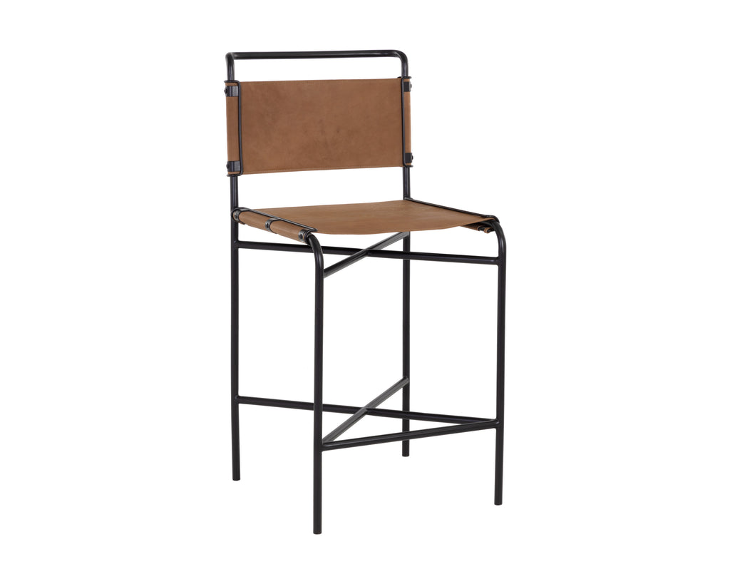 Corrigan Counter Stool - Cognac Leather | Sunpan Furniture - 109088