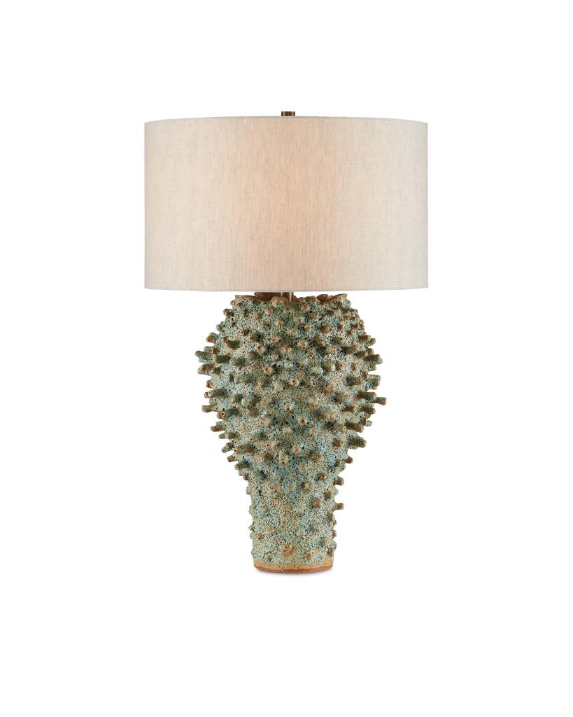 Currey & Co Sea Urchin Green Table Lamp | 6000-0744