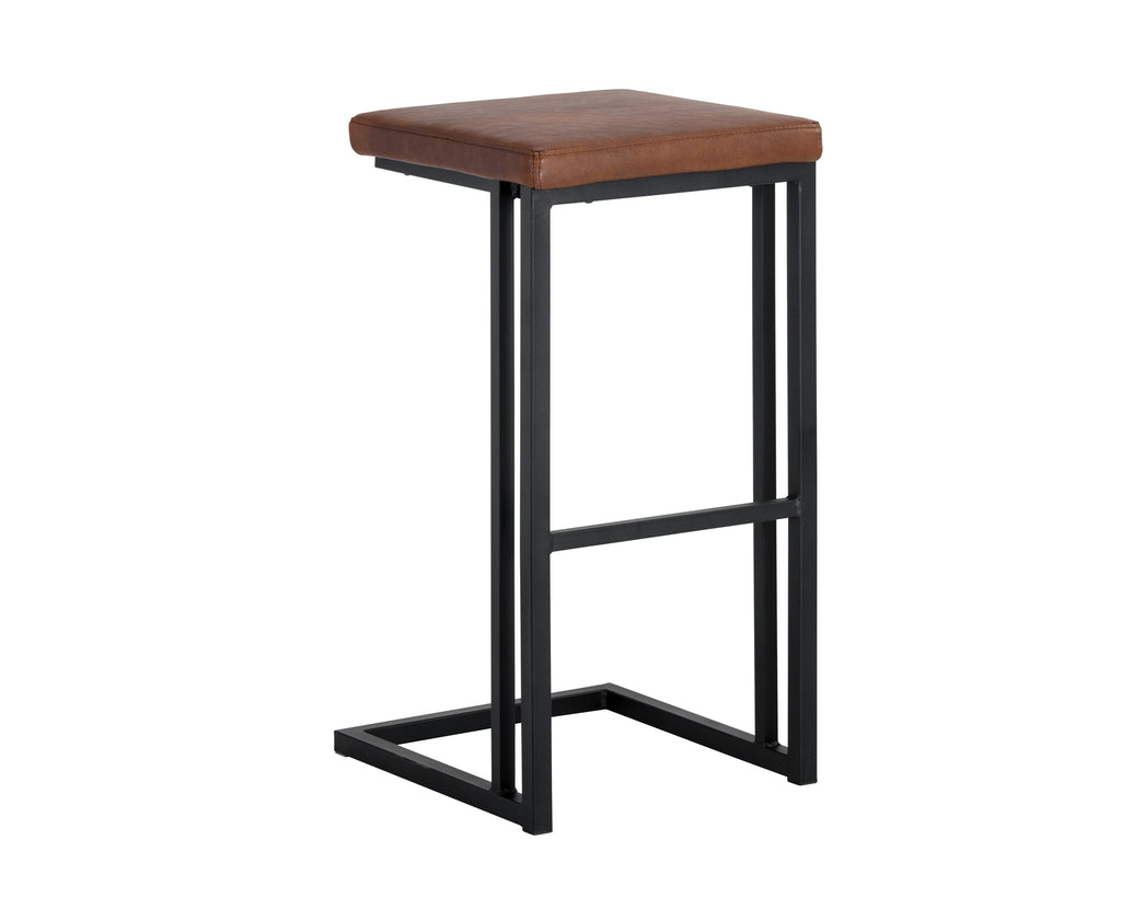 Boone Barstool - Black - Bravo Cognac | Sunpan Furniture - 104954