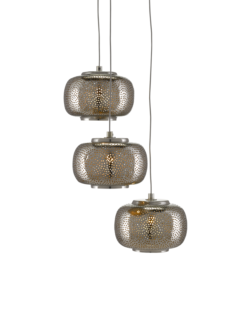 Currey & Co Pepper 3-Light Round Multi-Drop Pendant | 9000-0689