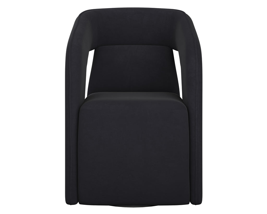 Kendrick Wheeled Dining Armchair - Abbington Black | Sunpan Furniture - 110033