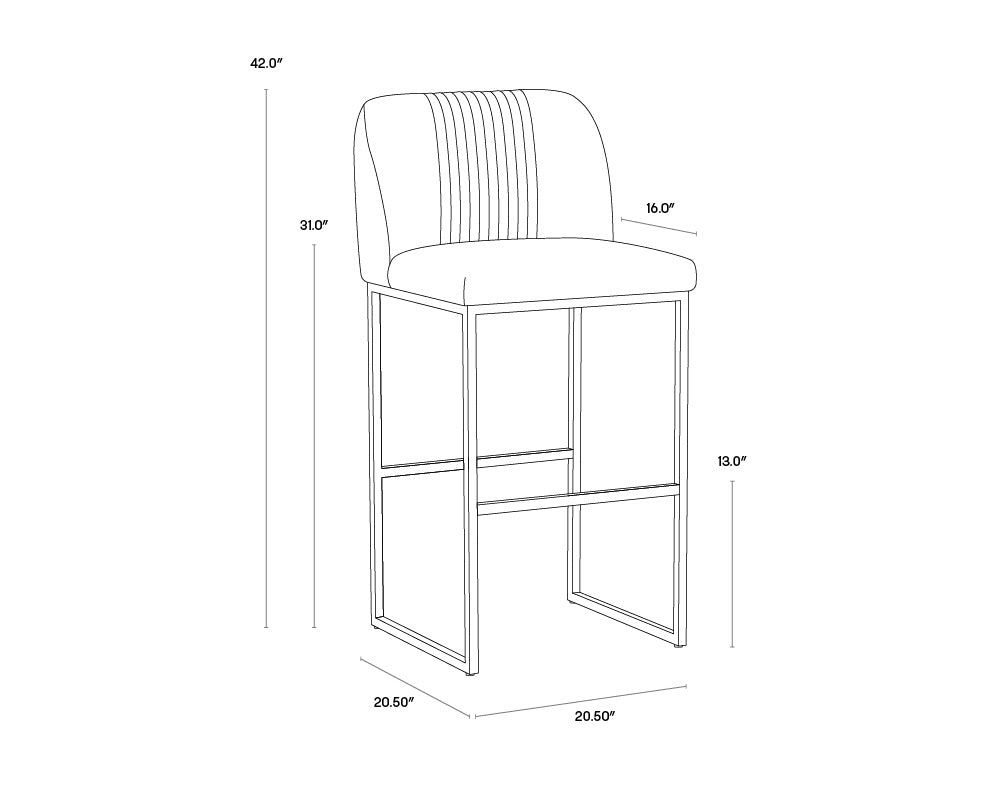 Nevin Barstool - Shadow Grey | Sunpan Furniture - 104647