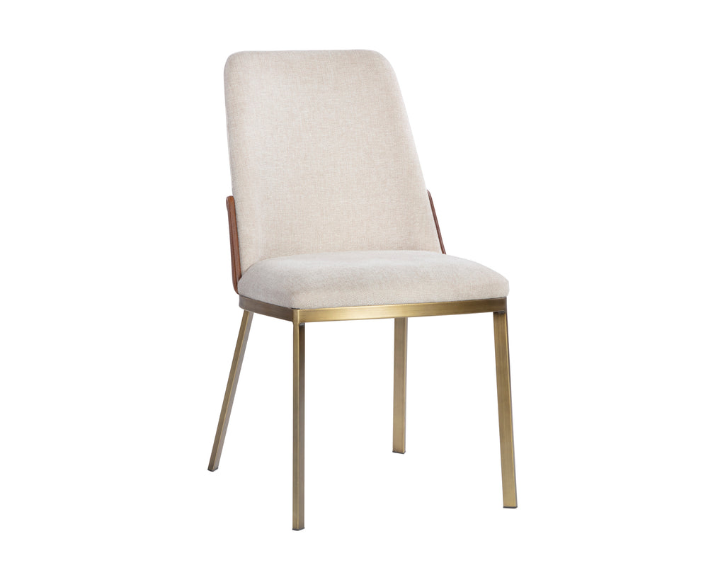 Marie Dining Chair - Belfast Oatmeal / Bravo Cognac | Sunpan Furniture - 107647