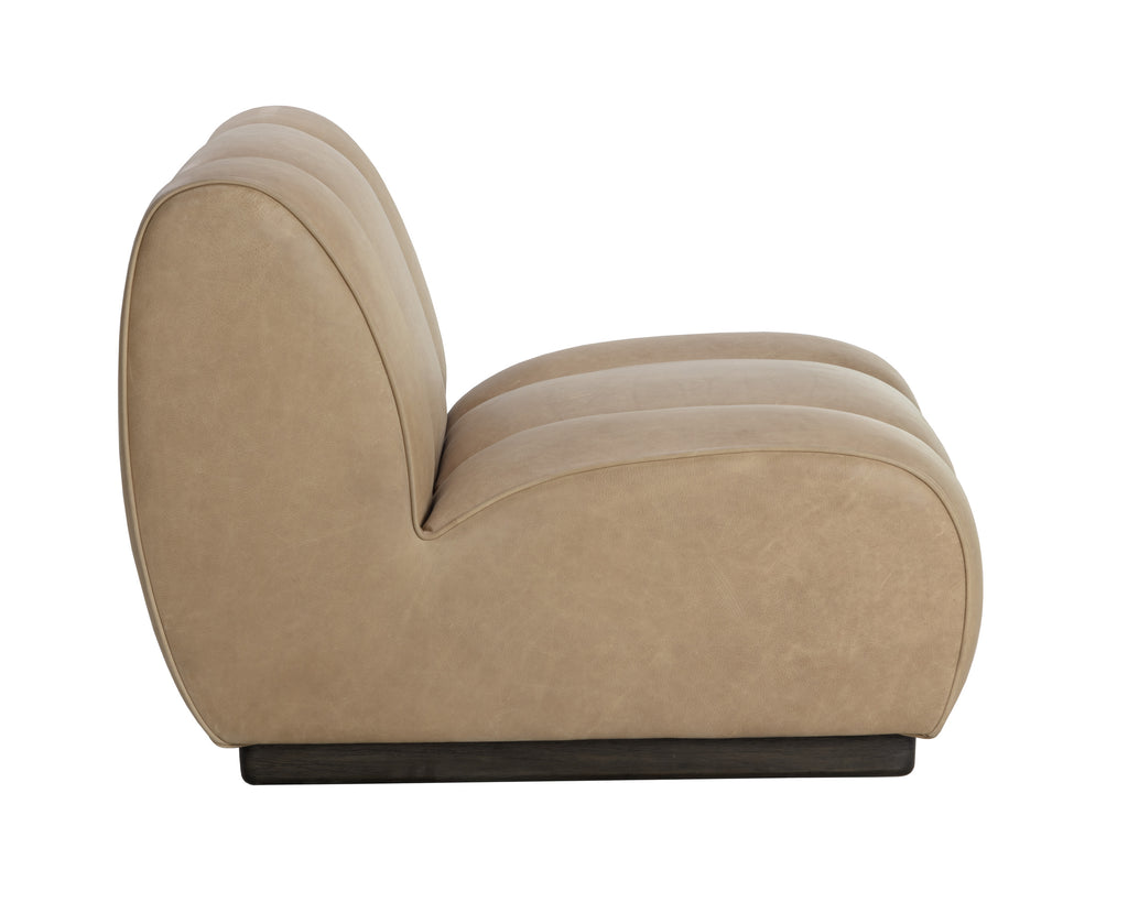 Blaise Swivel Lounge Chair - Sahara Sand Leather | Sunpan Furniture - 111320