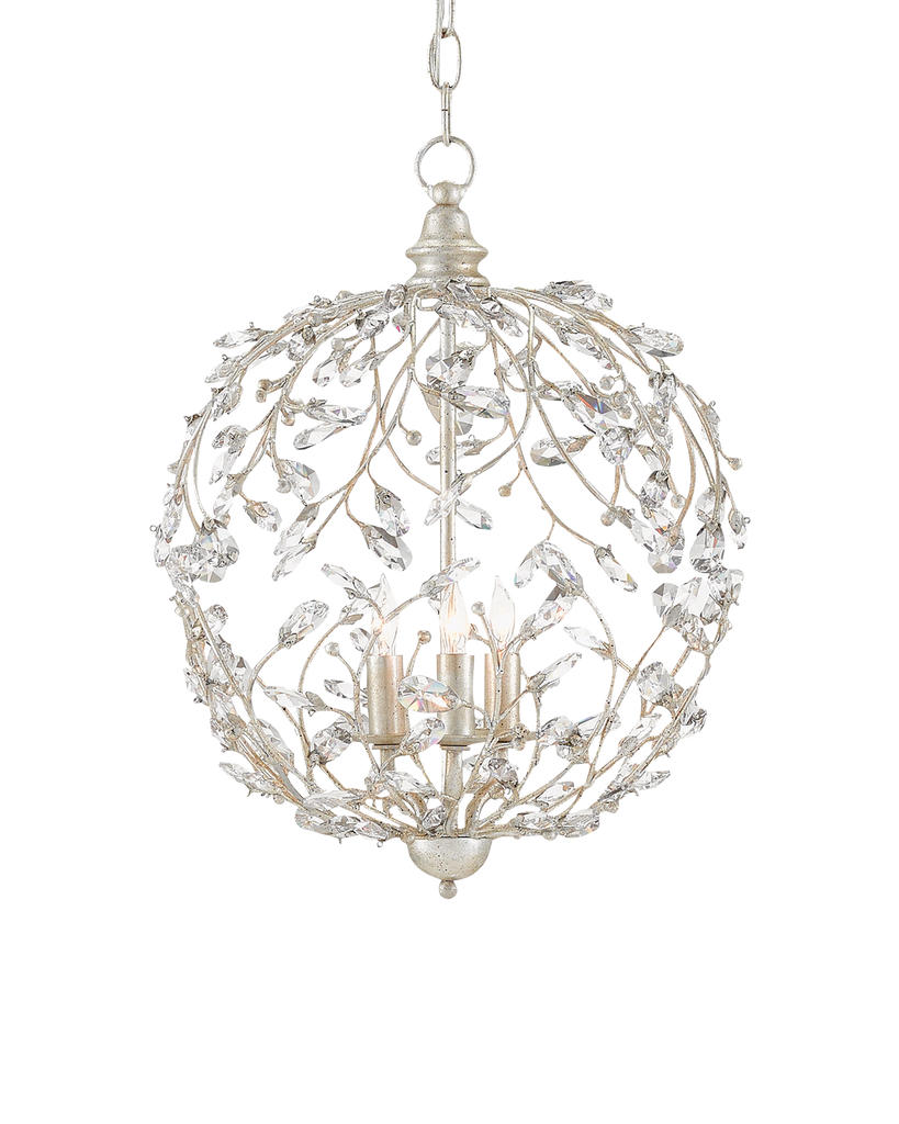 Currey & Co Crystal Bud Silver Orb Chandelier | 9000-0076