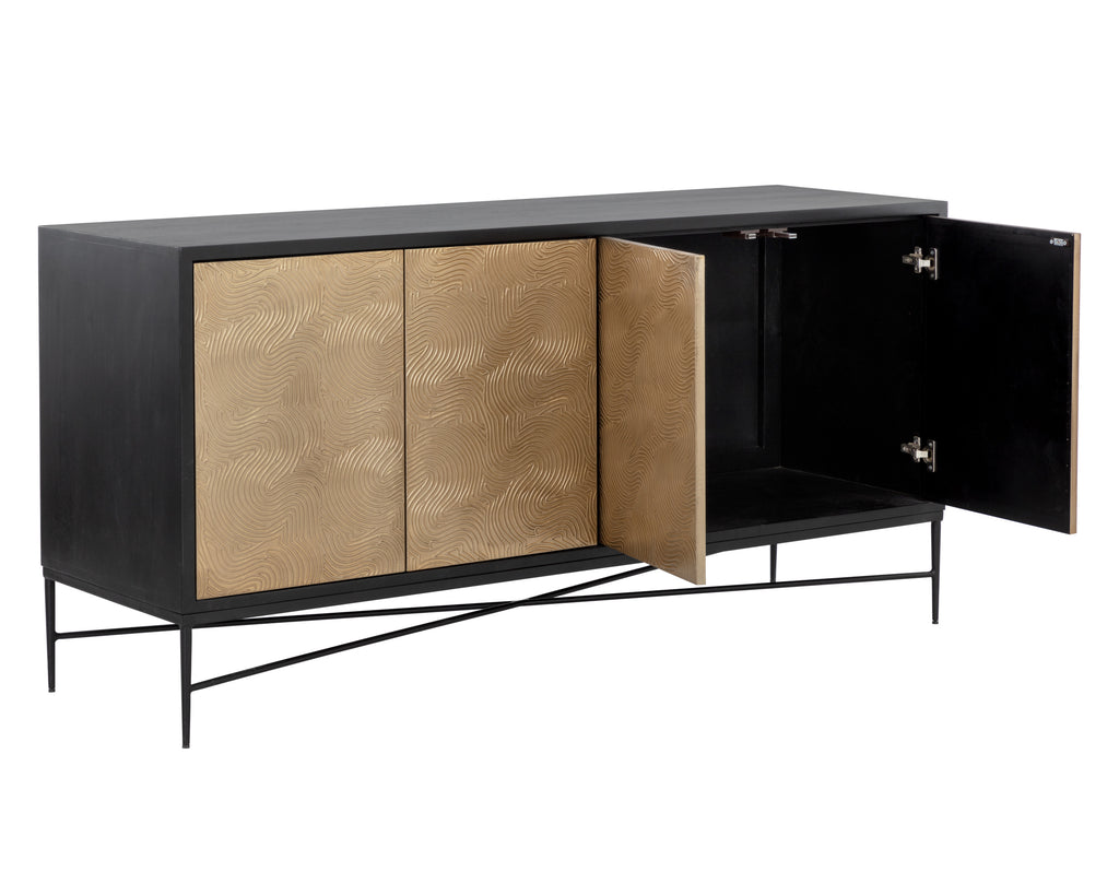 Algarve Sideboard - Black / Champagne Gold | Sunpan Furniture - 111015