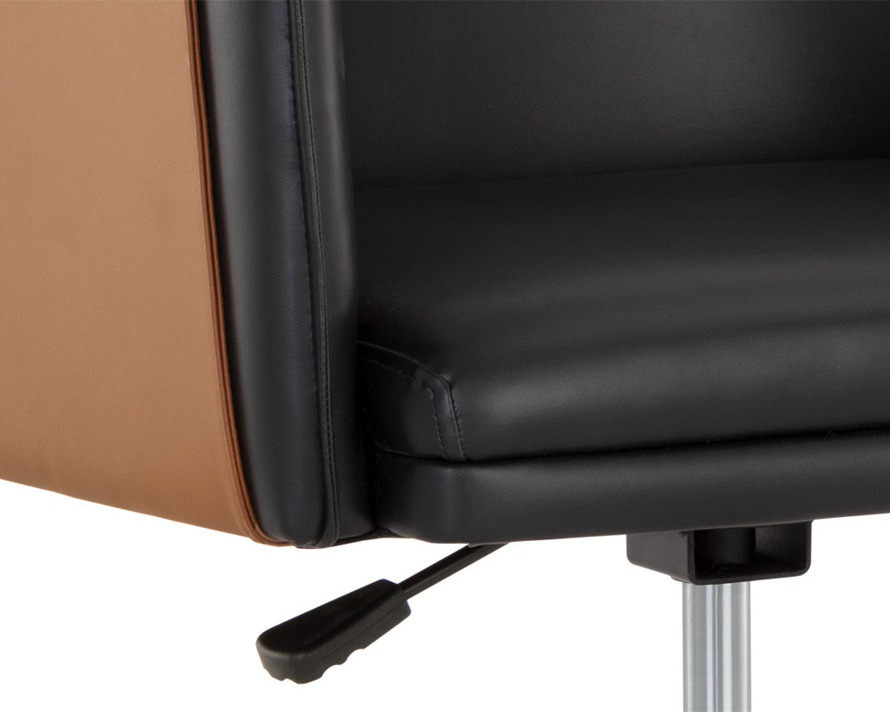 Carter Office Chair - Napa Black / Napa Cognac | Sunpan Furniture - 108757