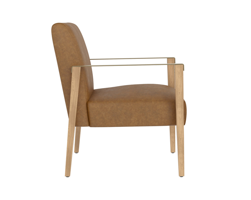 Earl Lounge Chair - Rustic Oak - Ludlow Sesame Leather | Sunpan Furniture - 110602