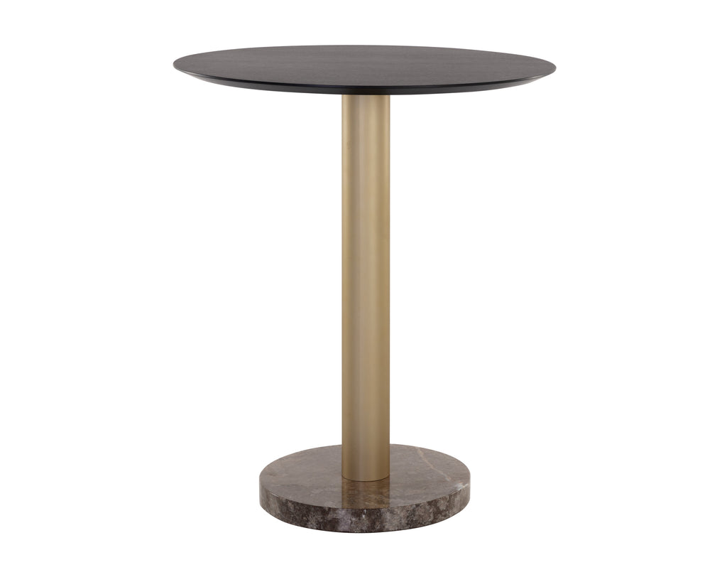 Monaco Bar Table - Gold - Grey Marble / Charcoal Grey | Sunpan Furniture - 108669