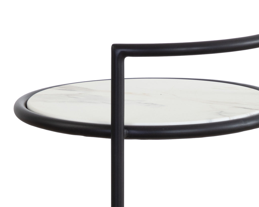 Parga End Table - Black - Marble Look | Sunpan Furniture - 111343